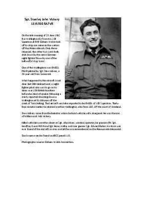 A preview of a PDF biography for Vickery, Stanley John